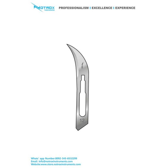 Scalpel Handle Blades Fig.12, Handle Type #3, (Pack of 100 Pieces)