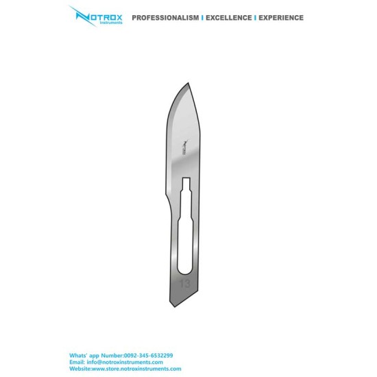 Scalpel Handle Blades Fig.13, Handle Type #3, (Pack of 100 Pieces)