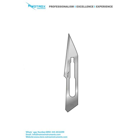 Scalpel Handle Blades Fig.25, Handle Type #4, (Pack of 100 Pieces)