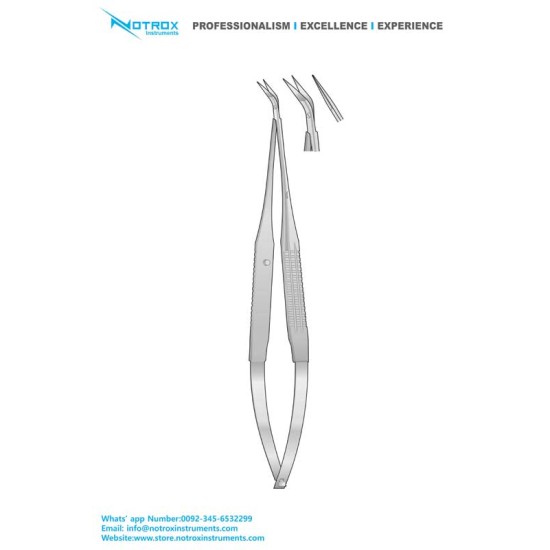Potts-Yasargil Micro Scissors, Angled Blade, 18.5cm