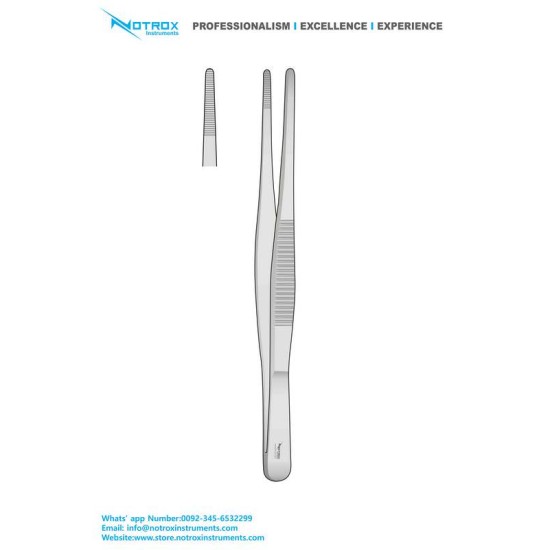 Dressing Delicate Narrow Forceps, Serrated, Straight