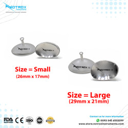 Corneal Eye Shield Protector Stainless Steel with holding Point, 26mm X 17mm (Small) and 29mm X 21mm (Large) Set of 2 Pairs