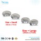 Corneal Eye Shield Protector Stainless Steel with holding Point, 26mm X 17mm (Small) and 29mm X 21mm (Large) Set of 2 Pairs