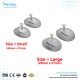 Corneal Eye Shield Protector Stainless Steel with holding Point, 26mm X 17mm (Small) and 29mm X 21mm (Large) Set of 2 Pairs