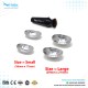 Corneal Eye Shield Protector Stainless Steel with Suction Pump, 26mm X 17mm (Small) and 29mm X 21mm (Large) Set of 6 Pcs