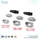 Corneal Eye Shield Protector Stainless Steel with Suction Pump, 26mm X 17mm (Small) and 29mm X 21mm (Large) and 32mm X 21mm (X-Large) Set of 9 Pcs