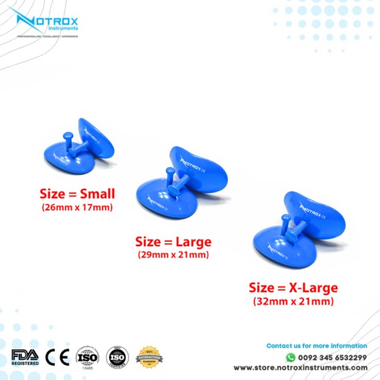 Corneal Eye Shield Protector Stainless Steel with holding Point, 26mm X 17mm (Small) and 29mm X 21mm (Large) and 32mm X 21mm (X-Large), Coated, Set of 3 Pairs