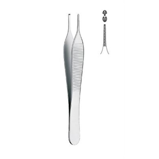 ADSON TISSUE FORCEPS, 12CM, CROSS SERRATED