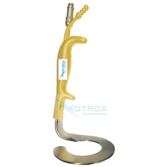 Ring breast retractor with fiber optic illumination and irrigation tube