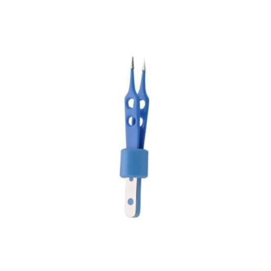 Ophthalmic Bipolar Forceps straight European pattern, Block Connector Fitting, straight tip